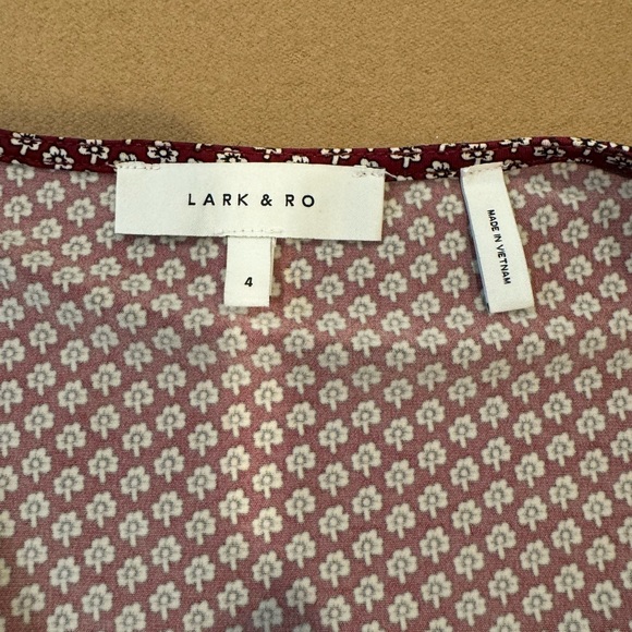 Lark & Ro Burgundy Print Fit and Flare Dress - Size 4 - Picture 7 of 10